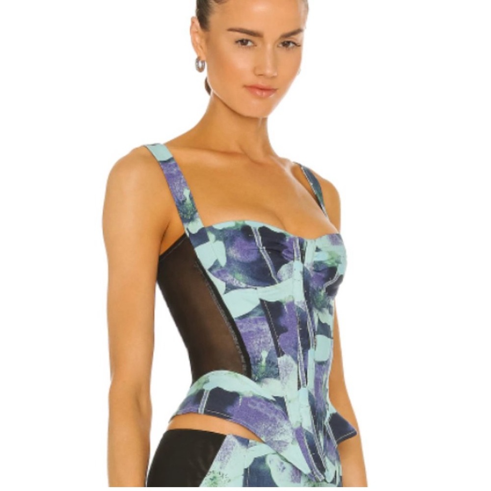 Miaou Corset in Azul Print
